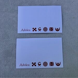 Adinkra Ghana Postcards-2 White Card Stock Red
